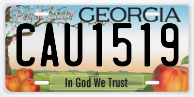 GA license plate CAU1519