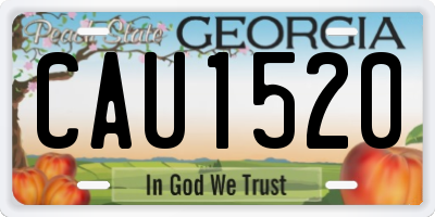GA license plate CAU1520
