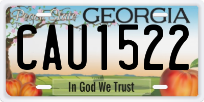 GA license plate CAU1522