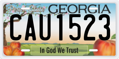 GA license plate CAU1523