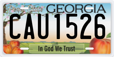 GA license plate CAU1526
