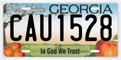 GA license plate CAU1528