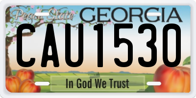 GA license plate CAU1530