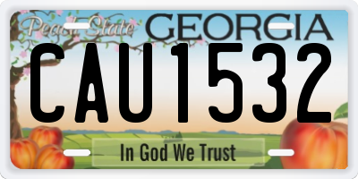 GA license plate CAU1532