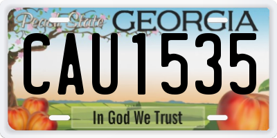 GA license plate CAU1535