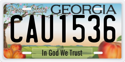 GA license plate CAU1536