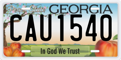 GA license plate CAU1540