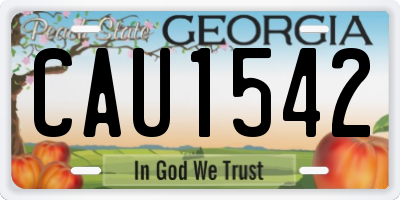GA license plate CAU1542