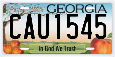 GA license plate CAU1545