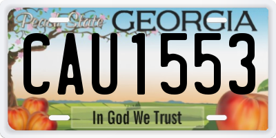 GA license plate CAU1553
