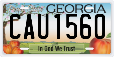 GA license plate CAU1560