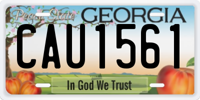GA license plate CAU1561