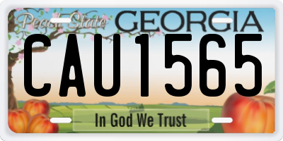 GA license plate CAU1565