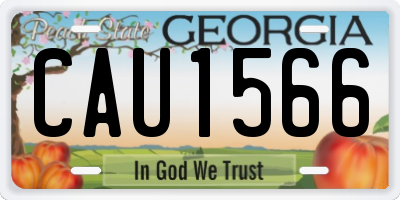 GA license plate CAU1566