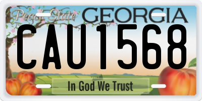 GA license plate CAU1568
