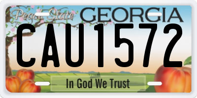 GA license plate CAU1572
