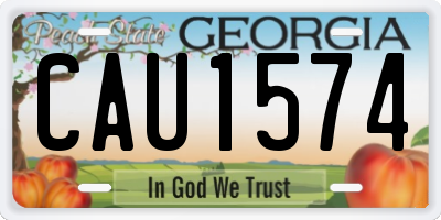 GA license plate CAU1574