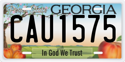 GA license plate CAU1575