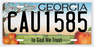 GA license plate CAU1585