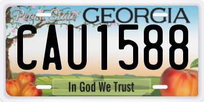GA license plate CAU1588