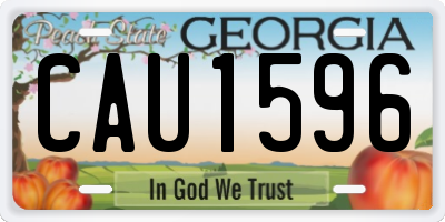 GA license plate CAU1596