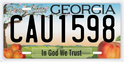 GA license plate CAU1598