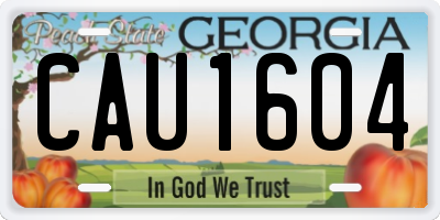 GA license plate CAU1604