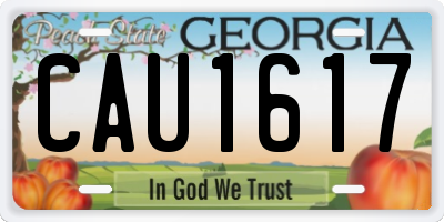 GA license plate CAU1617