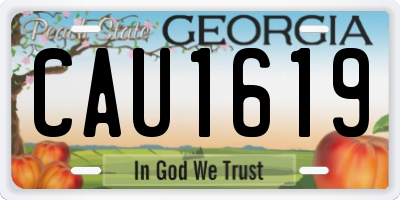GA license plate CAU1619