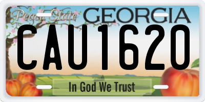 GA license plate CAU1620