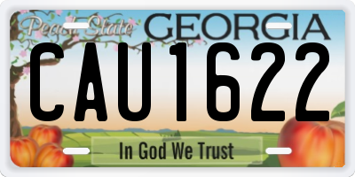 GA license plate CAU1622