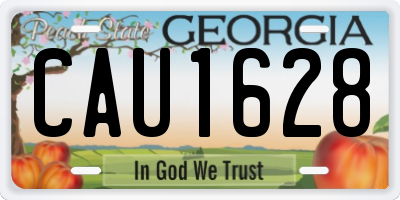 GA license plate CAU1628