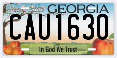 GA license plate CAU1630