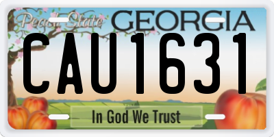 GA license plate CAU1631