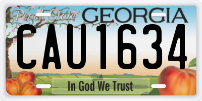 GA license plate CAU1634
