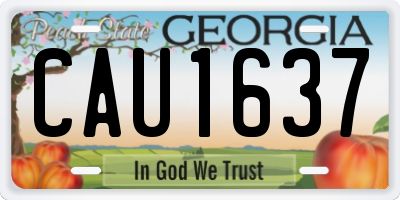 GA license plate CAU1637