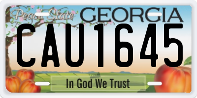 GA license plate CAU1645