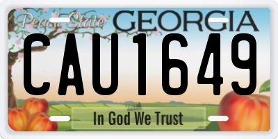 GA license plate CAU1649