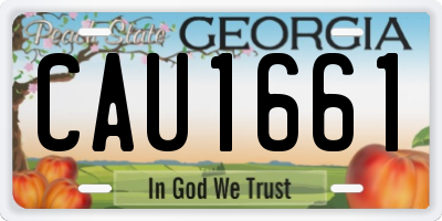 GA license plate CAU1661