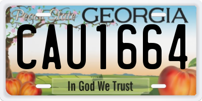 GA license plate CAU1664
