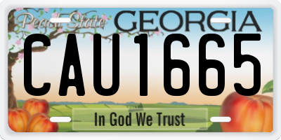 GA license plate CAU1665