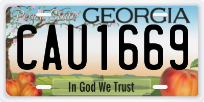 GA license plate CAU1669