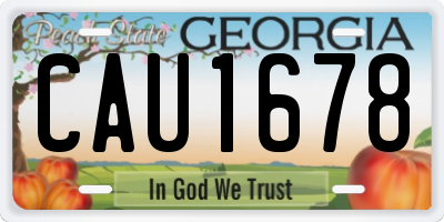 GA license plate CAU1678