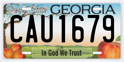 GA license plate CAU1679