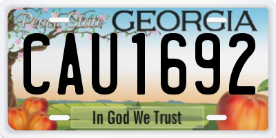 GA license plate CAU1692