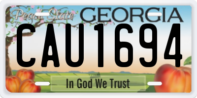 GA license plate CAU1694