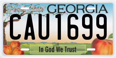 GA license plate CAU1699