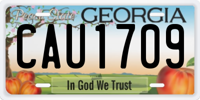 GA license plate CAU1709