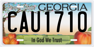 GA license plate CAU1710