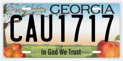 GA license plate CAU1717
